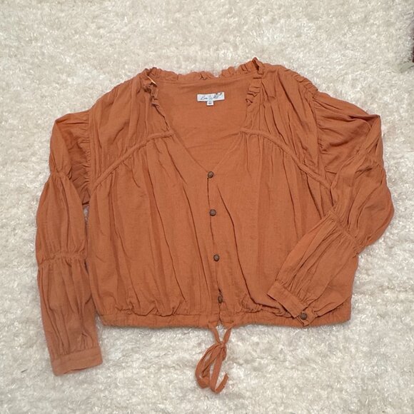 LOVE WHIT by Whitney Port Womens Peasant Blouse L Large - Picture 3 of 8